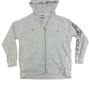 Victoria Sport Full Zip Hoodie Fleece Jacket Women’s Size Medium Heather Grey